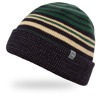 Myriad Reflective Beanie - Raisin Stripes