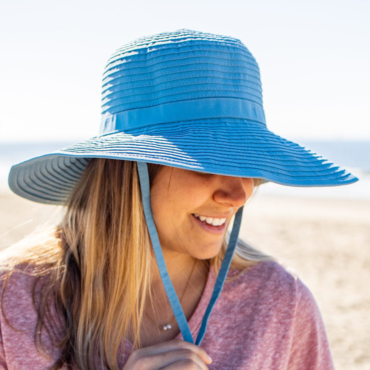 Solid Turquoise Floppy Sun Hat