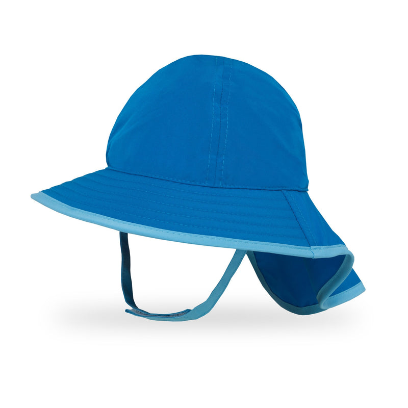 NEW Sun Smart Toddler BUCKET HAT Teal Blue Protects Face & Ears