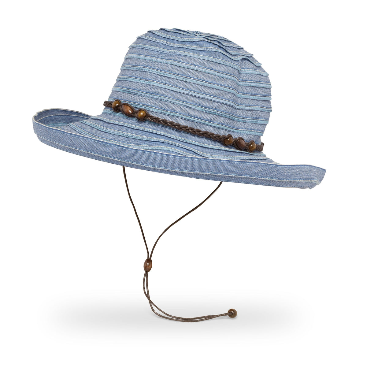 Vacation Cotton Linen Bucket Hat UPF50+ | Solbari Women's Bucket Hat COASTAL NAVY